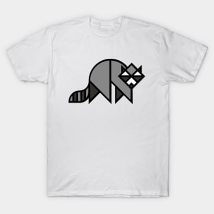 Geometric Raccoon Cartoon T-Shirt